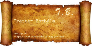 Tretter Borbála névjegykártya